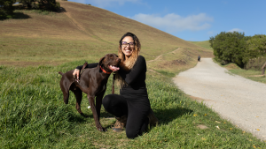 Brown Dog with Owner at Dry Creek Pioneer
