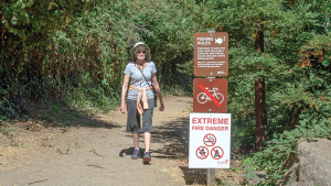 Trail with fire danger sign